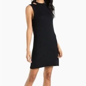 n:PHILANTHROPY Black Cut Out Mini Tank Dress Distressed Cotton Women Small